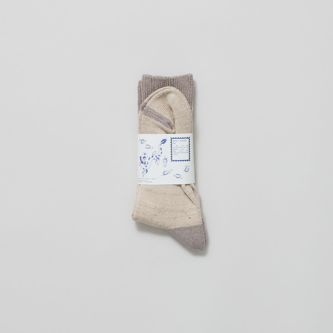 Daily Sock 04 - Noil Silk Blend - Ecru