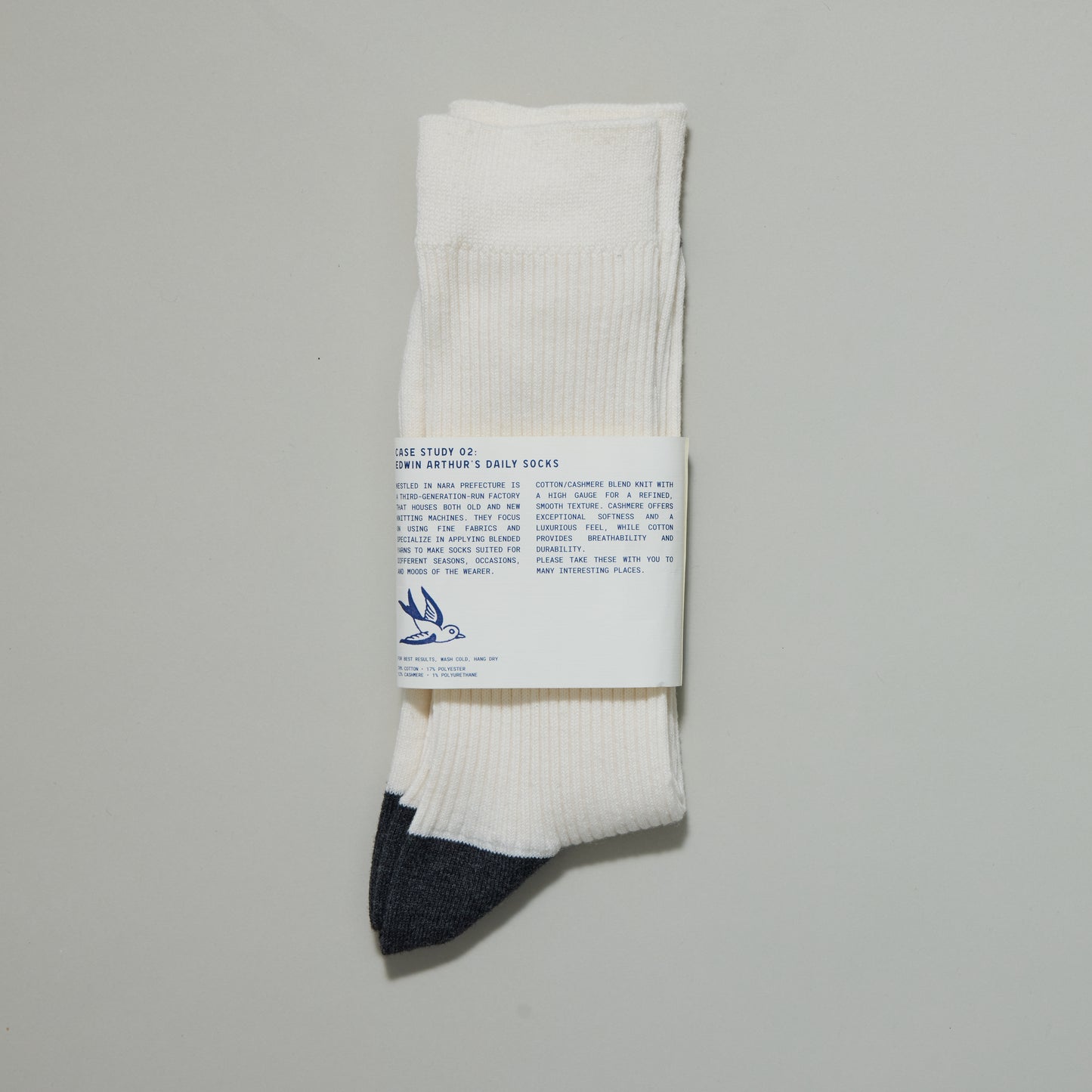 Daily Sock 01 - Cashmere Blend - White