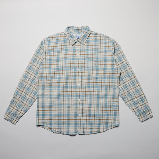 Rag Shirt 02: Light Blue Cotton Slub Check